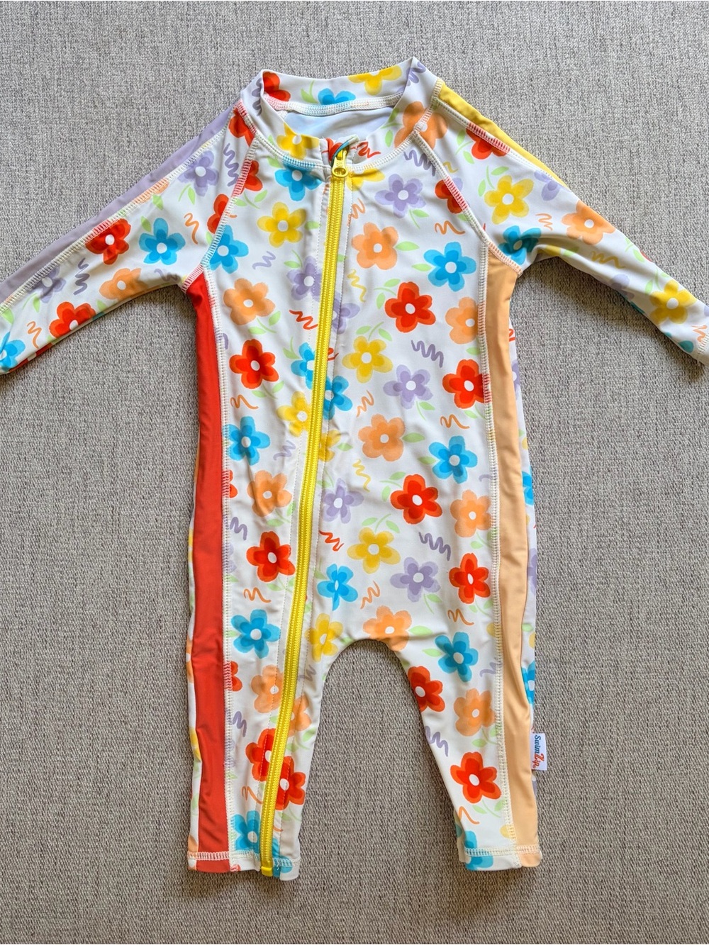 Toddler Floral Zip-One Piece Rashguard - Multicolor